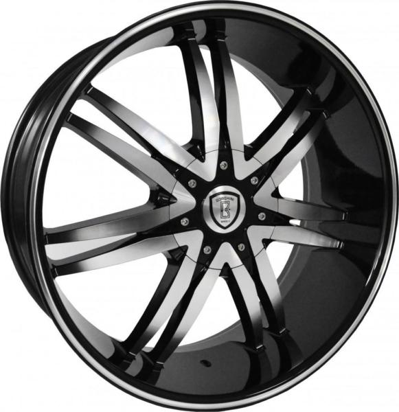 BORGHINI BLACK AND MACHINE WHEELS+TIRES 20X8.5 5X115, 5X120, 0