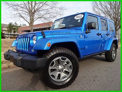 Jeep : Wrangler Rubicon HYDRO BLUE 1 OWNER CLEAN CARFAX! 3.6 l automatic 4.10 gears leather hardtop navigation tow pkg alpine sound