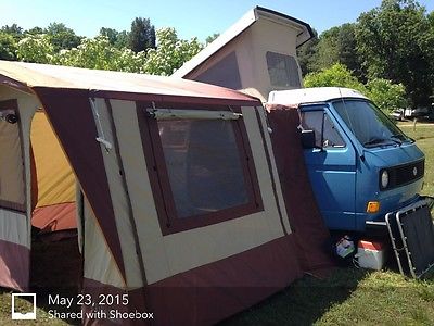 1980 VW Vanagon (Westfalia) with add-a-room for additional living space.
