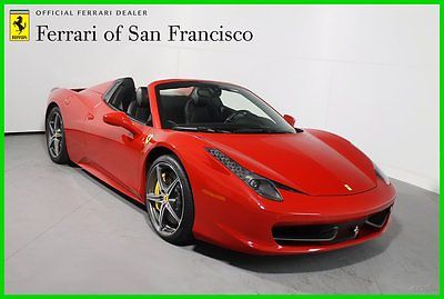 Ferrari : 458 458 Spider LOW MILES and CPO Eligible 2013 used certified 4.5 l v 8 32 v automatic rear wheel drive convertible premium
