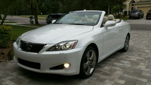 Lexus : IS IS350 CONVERTIBLE 2010 lexus is 350 c pearl white with beige leather low mileage 60 103