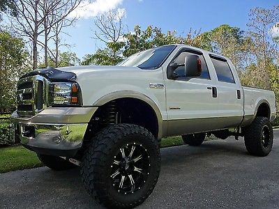 Ford : F-250 Lariat Crew Cab Short Bed 2005 ford f 250 lariat diesel 4 x 4 lifted garage kept sunroof fl truck