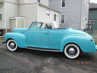 Plymouth : Other stainless 1940 plymouth convertible tiffany blue 3 speed manual trans flathead six