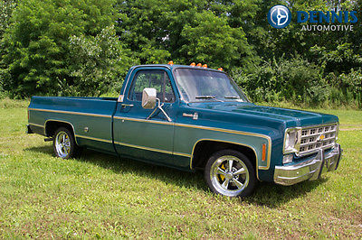 Chevrolet : C-10 C-10 SILVERADO 1977 chevrolet c 10 silverado green green long bed clean clean clean