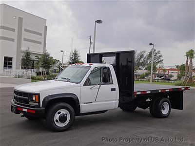Chevrolet : C/K Pickup 3500 Flatbed 2000 chevrolet c k 3500 10 ft flatbed 4 x 4 5.7 l v 8 fl work truck dually auto