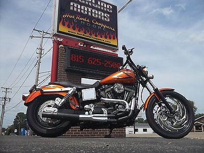Harley-Davidson : Dyna 2014 dyna built 100 hp custom aztec orange paint rims complete custom show bike