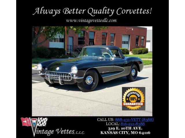 Chevrolet : Corvette 57 corvette fuelie onyx black beige interior cv soft top convertible