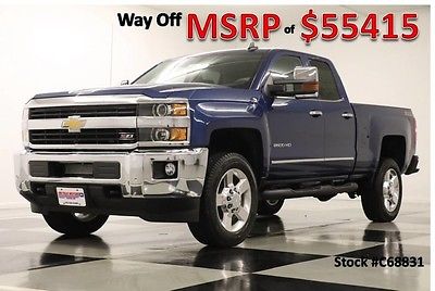 2016 Chevrolet Silverado 2500 HD MSRP$55415 4X4 LTZ Z71 GPS Long Bed Blue Double New 2500HD Navigation Heated Cooled Seats 15 2015 16 Extended EXT Cab V8 4WD LWB