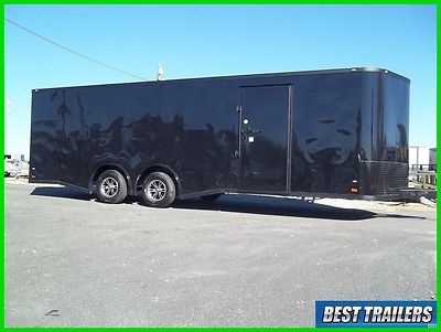 8 x 24 blackout enclosed carhauler trailer cargo black car hauler LED 5k axles