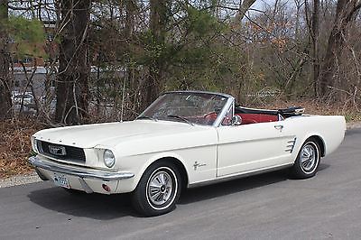 1966 Ford Mustang  1966 Convertible, Excellent, 6 cyl. 3 Speed, White/White Top, Virtually Original