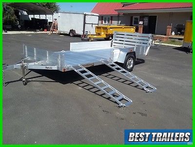 aluma 8114 SR 7 x 14  double atv trailer side load utv aluminum utility w sides