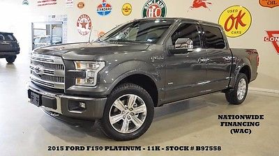 2015 Ford F-150  15 FI50 PLATINUM 4X4,ECO,PANO ROOF,NAV,360 CAM,HTD/COOL LTH,20'S,11K,WE FINANCE!