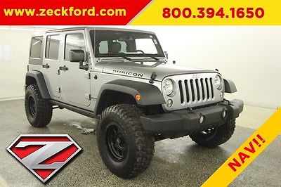 2016 Jeep Wrangler Unlimited Rubicon 4x4 Lifted 3.6L V6 Automatic 4WD Leather Heated Seats Aluminum Wheels Navigation Hard Top