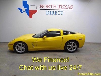 2007 Chevrolet Corvette Base Coupe 2-Door 07 Corvette Yellow 6 Speed LS2 6.0 Targa Top Leather Warranty We Finance Texas