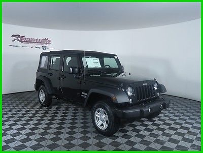 2017 Jeep Wrangler Sport 4WD 3.6L V6 Soft Top Roof SUV Cloth Seats EASY FINANCING! New Black 2017 Jeep Wrangler Unlimited Sport 8 Speakers