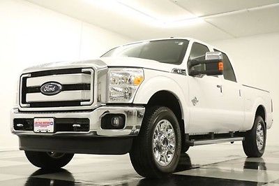 2016 Ford F-250 HD 4X4 Lariat Diesel Sunroof GPS White Crew 4WD Like New F250HD Heated Cooled Black Leather 15 17 2017 16 Cab Powerstroke V8