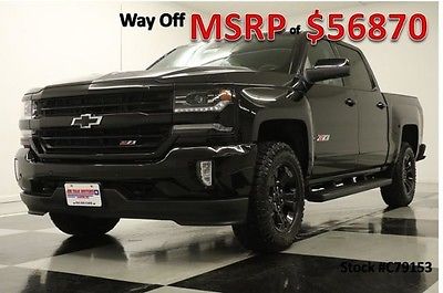 2017 Chevrolet Silverado 1500 MSRP$56870 4X4 Z71 LTZ Sunroof Midnight Edn Crew  New Navigation GPS Heated Cooled Black Leather 15 16 2016 17 Cab 4WD Short Bed