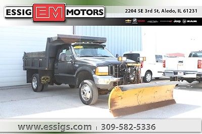 1999 Ford F-450 XL Used 99 Ford F-450SD Regular Cab 4x4 DRW Steel Dump Body Snow Plow 7.3L Diesel