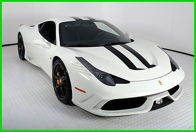 2015 Ferrari 458  2015 FERRARI 458 SPECIALE, BIANCO AVUS, MATTE CARBON INSIDE & OUT, WELL OPTIONED