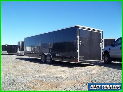 8 x 28 New enclosed carhauler trailer cargo black car hauler LED 5k axles
