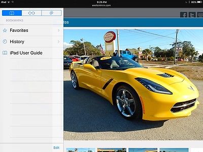 2014 Chevrolet Corvette  2014 Chevy Corvette Stingray 3LT yellow Show Stopper Amazing Car