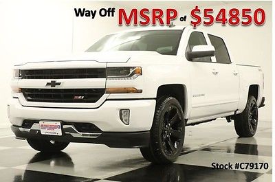 2017 Chevrolet Silverado 1500 MSRP$54850 4X4 2LT Z71 GPS White 22 Rims Crew 4WD New Navigation Heated Cooled Leather All Star Short Bed 15 16 2016 17 Cab 5.3L