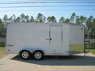 Pace 17' Aluminum Enclosed V-Nose Enclosed Harley Trailer 3 Doors MINT! Ramps