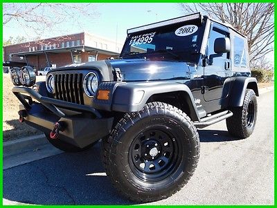 2003 Jeep Wrangler Sport LIFT CLEAN CARFAX 4.0L MANUAL FRONT AND REAR BUMPERS LIGHT BAR LED BRAKE LIGHTS FLARES