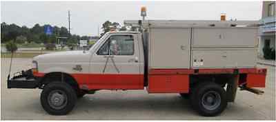1995 Ford F-450  FORD F-450 4x4 7.3 Diesel Dually Service Utility Truck Winch Quigley Lifted