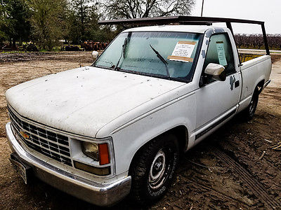 1990 Chevrolet C/K Pickup 1500 White Chevy Truck 1500 V6 Work Rack Pickup White Gas Saver California Vehicle Jeep
