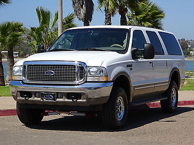 2002 Ford Excursion LIMITED 7.3L DIESEL 1 OWNER LEATHER LOADED 7.3 4X4 2002 FORD EXCURSION LIMITED 7.3L DIESEL 4X4 4WD 7.3 WHITE 1 OWNER BANKS LEATHER