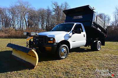 2005 Ford F-350 XL Standard Cab Pickup 2-Door 2005 Ford F-350 XL 4x4 Reading Dump Body 6.0L Powerstroke Diesel 9' Fisher Plow