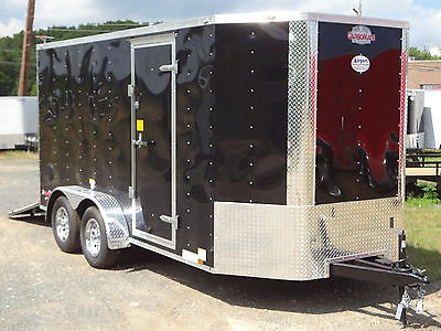 CARGO MATE 7 x 12 V - NOSE UTILITY ENCLOSED RAMP DOOR TRAILER NEW 2017 TRAILERS