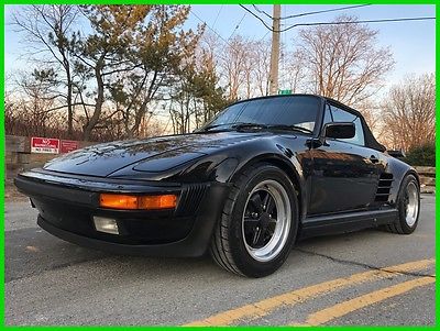 1988 Porsche 911 930 Convertible 911 Turbo Cabriolet 51,872 Miles Factory Slant Nose $118,298 MSRP!  Black with Silver Leather Sport Heated Seats