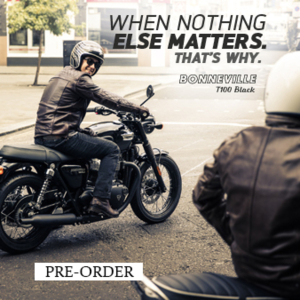 2017 Triumph Pre-Order Bonneville T100 Black Matt