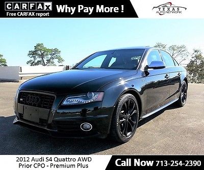 2012 Audi S4 3.0T quattro Premium Plus AWD 4dr Sedan 7A 2012 Audi S4 3.0T Quattro AWD Premium Plus Navigation Heated Seats Prior CPO