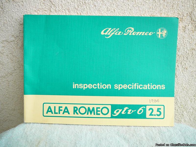 ALFA ROMEO Owner’s Manuals (1985,1986), 2