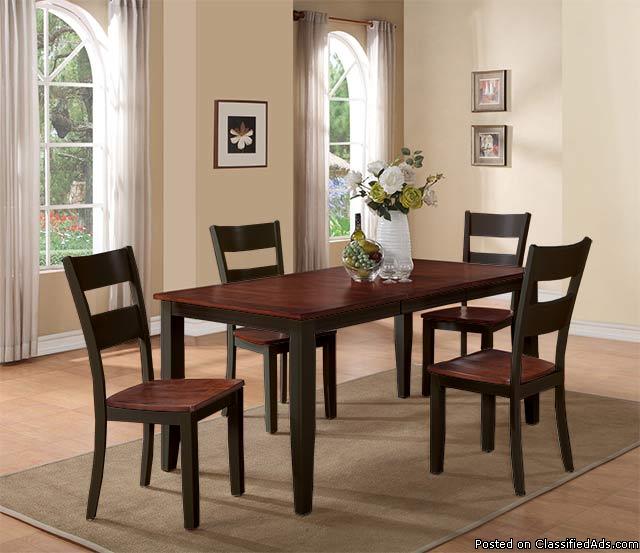 Black & Cherry Dining Sets-No Credit Needed Financing, 0