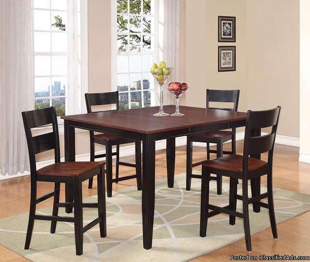 Black & Cherry Dining Sets-No Credit Needed Financing, 2
