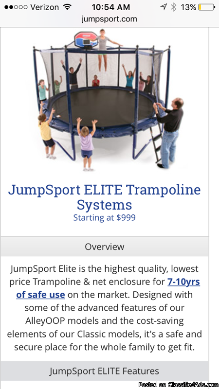 Trampoline 14 ft Jump Sport Elite, 1