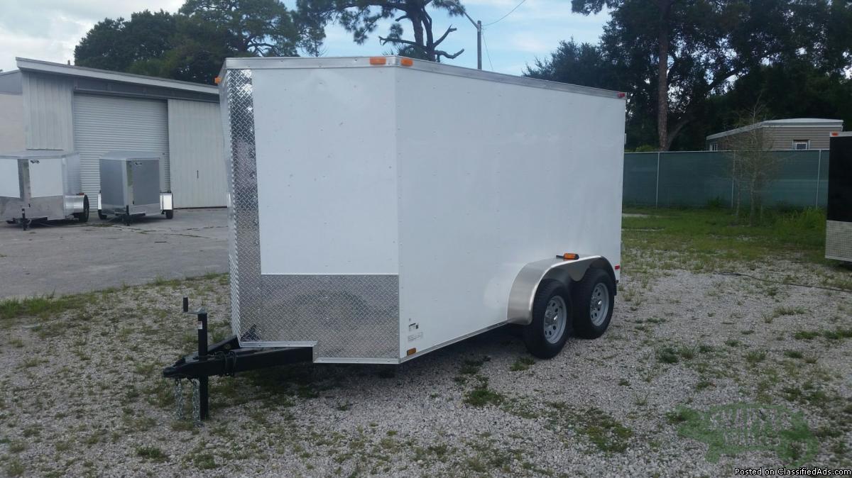 NEW Enclosed Trailer 6 x12 ft w/Extra Height! Double Rear DOORS!