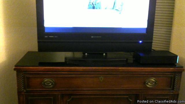 Antique TV Stand/with black glass top