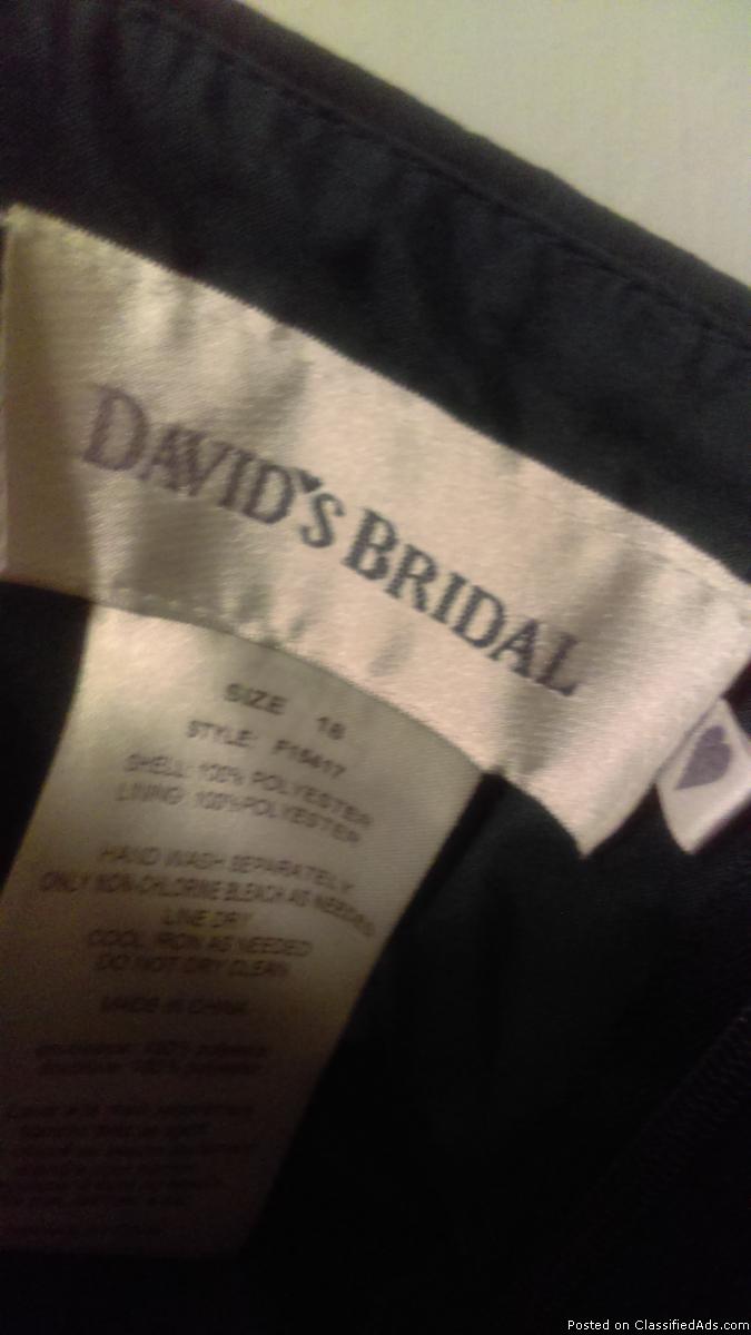 Davids bridal dress new pic do no justice has sparkels in the dress ties behind..., 0