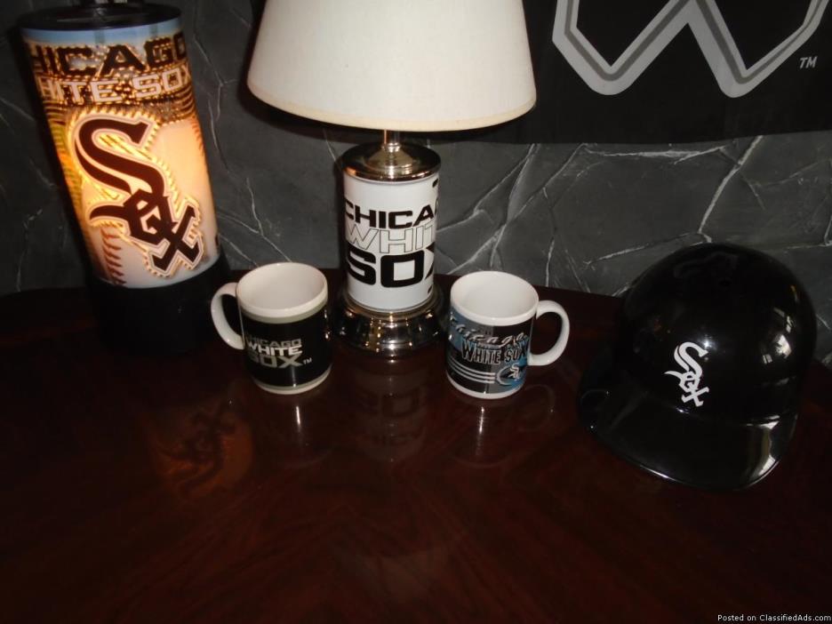 Lot of Chicago White Sox Items: Banners, Lamps, Cups, 1