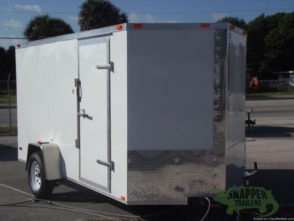 New 6 feet by 12 feet ATV Trailer White EXT. Color w/Additional 3in Height