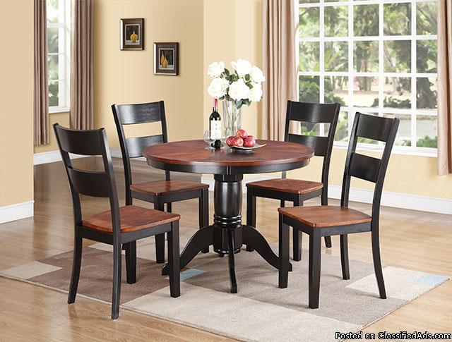 Black & Cherry Dining Sets-No Credit Needed Financing, 4