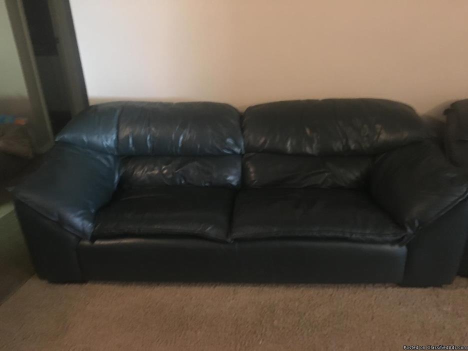 Leather Couch and Chair - $250