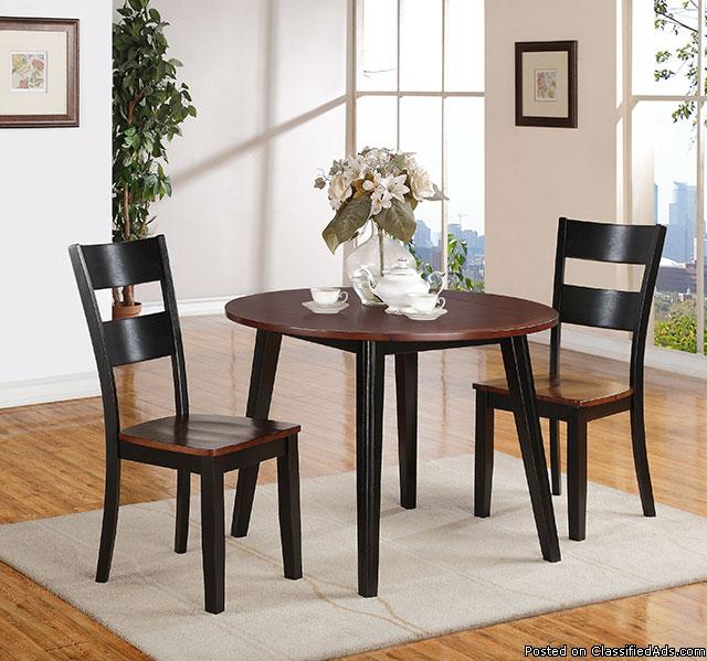 Black & Cherry Dining Sets-No Credit Needed Financing, 3
