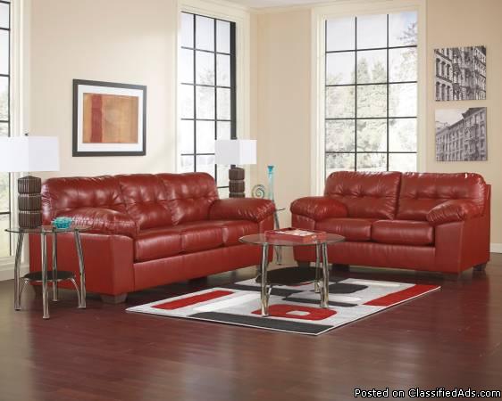 Bonded Leather Sofa Set, 1
