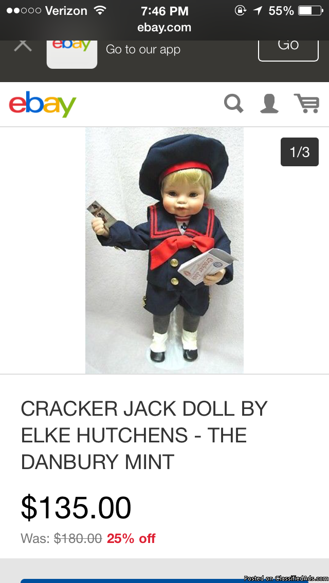 Cracker Jack doll $50.00, 0
